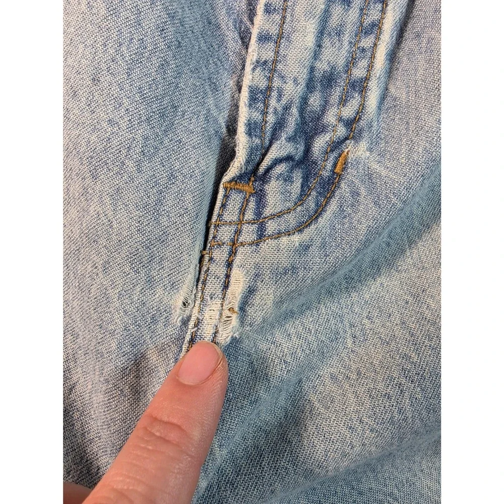 Vtg Y2K Tommy‎ Jeans Distressed Carpenter Denim  Mens 30x32 Light Wash